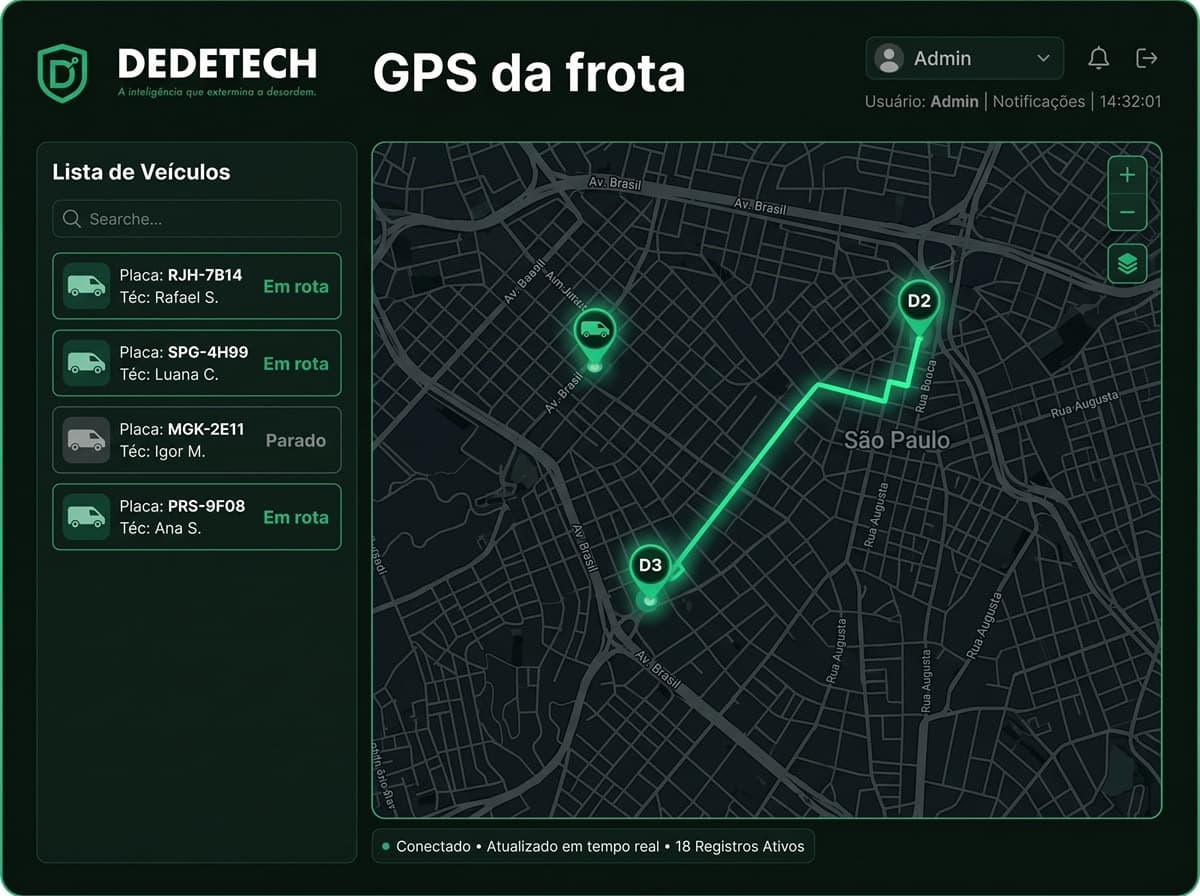 GPS da frota — Dedetech